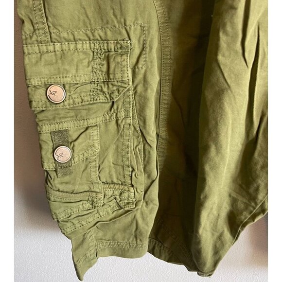 X RAY Mens Belted Twill Tape Knee Length Cargo Shorts Green Size 40 NEW - Picture 9 of 14